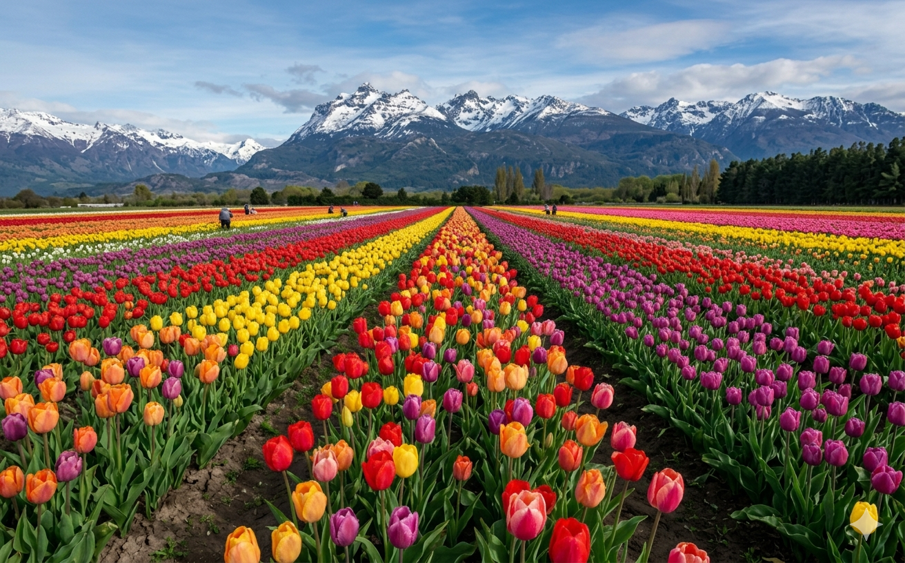 Colores de la Patagonia: La Magia de los Tulipanes
